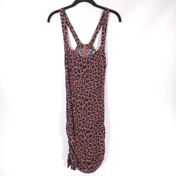 Lovers + FRIENDS REVOLVE Tina Leopard Rushed
Side Tie Square Neck Dress SMALL - Picture 2 of 11